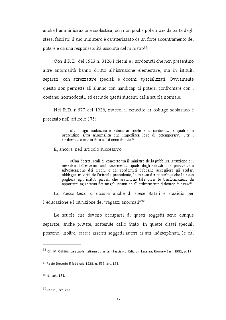 Estratto dalla tesi: L'integrazione dei disabili a scuola e nel lavoro nell'Italia repubblicana: un profilo storico-politico (1945-1992)