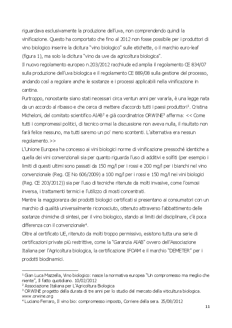 Estratto dalla tesi: Vino Naturale: il mercato, la distribuzione e il marketing.