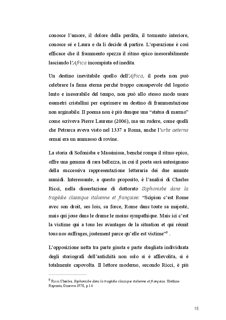 Estratto dalla tesi: Massinissa e Sofonisba nell'opera petrarchesca. Incontro tra culture diverse.