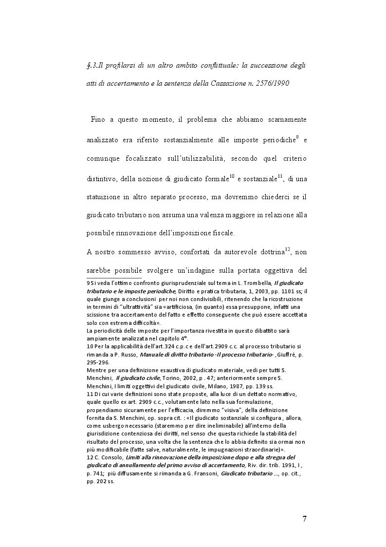 Estratto dalla tesi: I limiti oggettivi del giudicato tributario