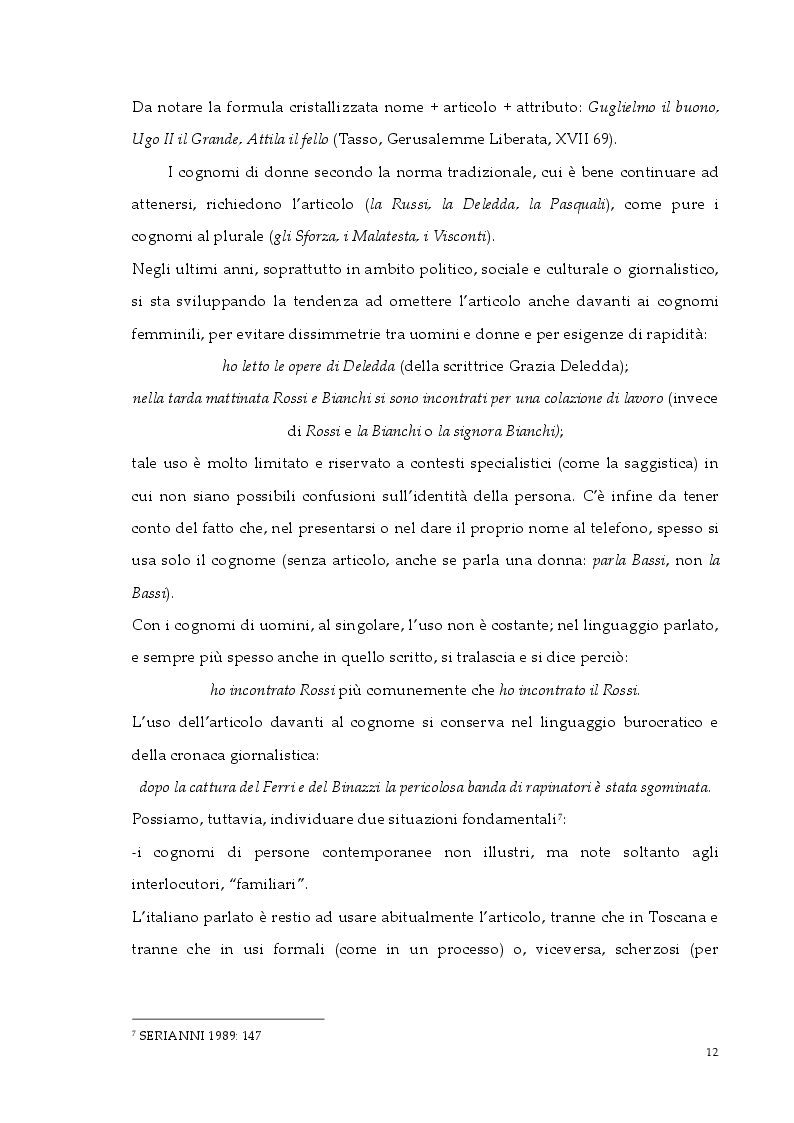 Estratto dalla tesi: Gli articoli e le preposizioni articolate nell'italiano di oggi e di ieri