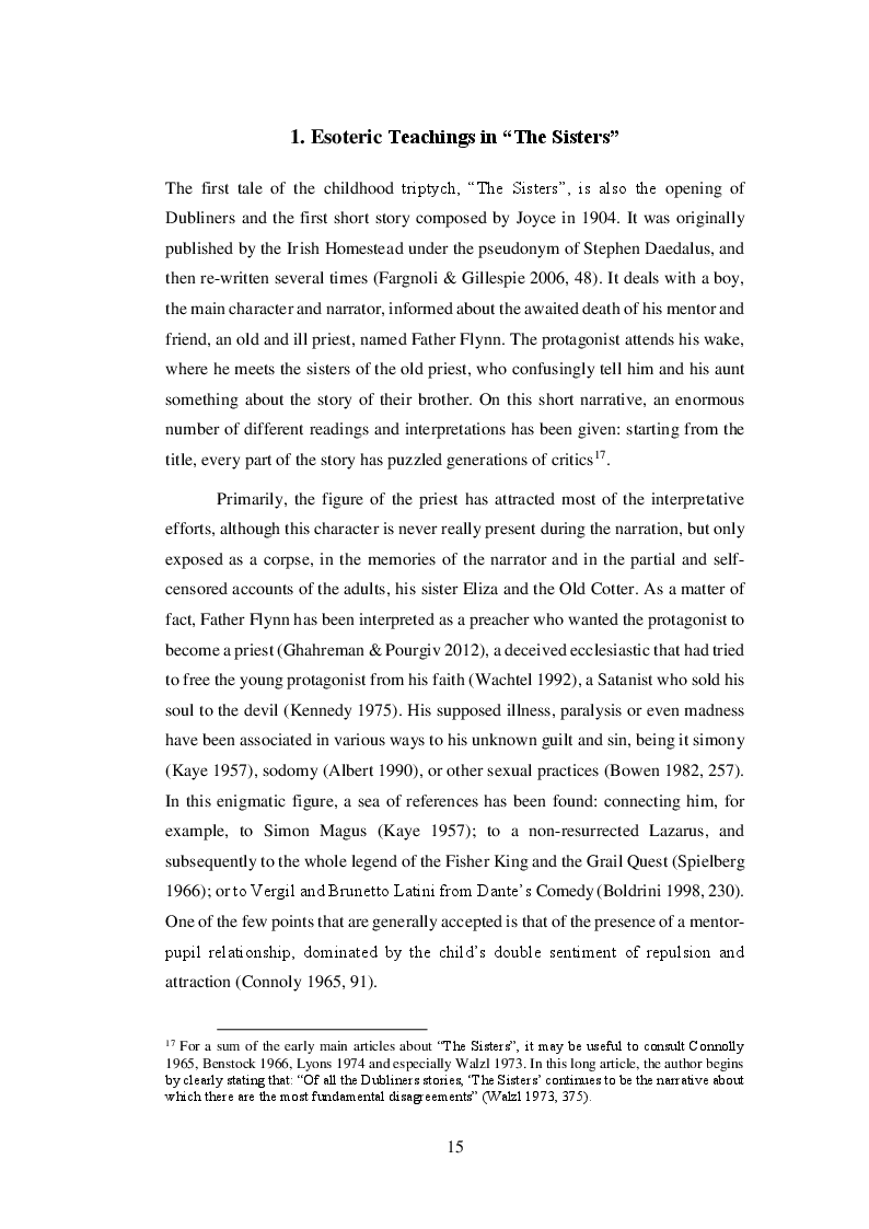 Estratto dalla tesi: Ambiguity of Initiation in the Childhood Triptych of James Joyce’s Dubliners