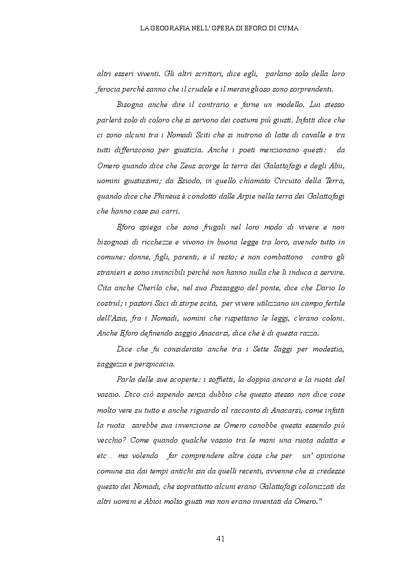 Estratto dalla tesi: La geografia in Eforo di Cuma