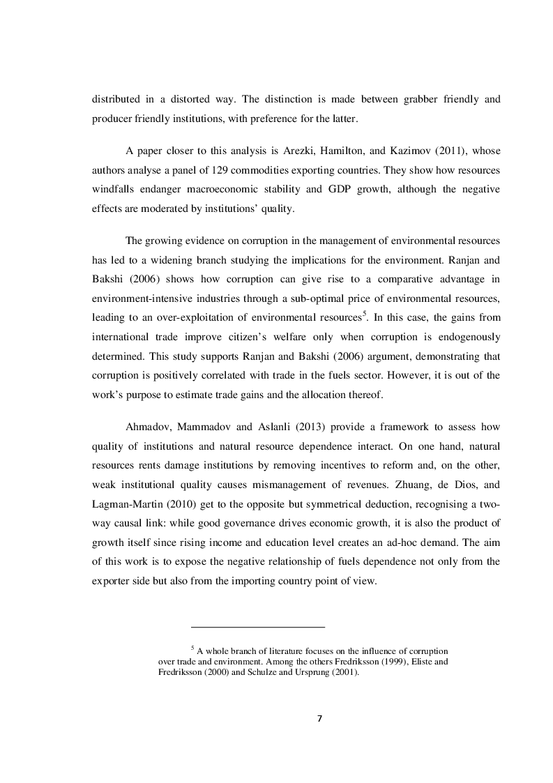 Estratto dalla tesi: Institutions and Fuels Trade: a Quantitative Analysis