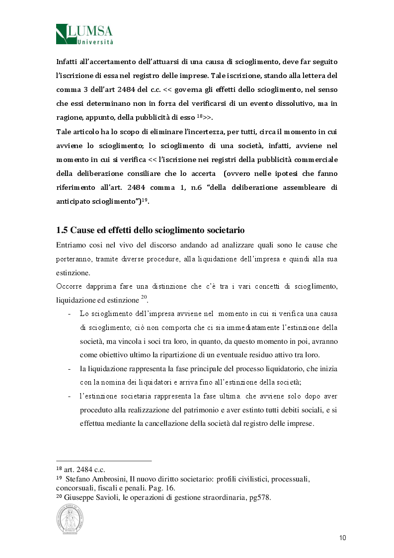 Estratto dalla tesi: La liquidazione d'impresa