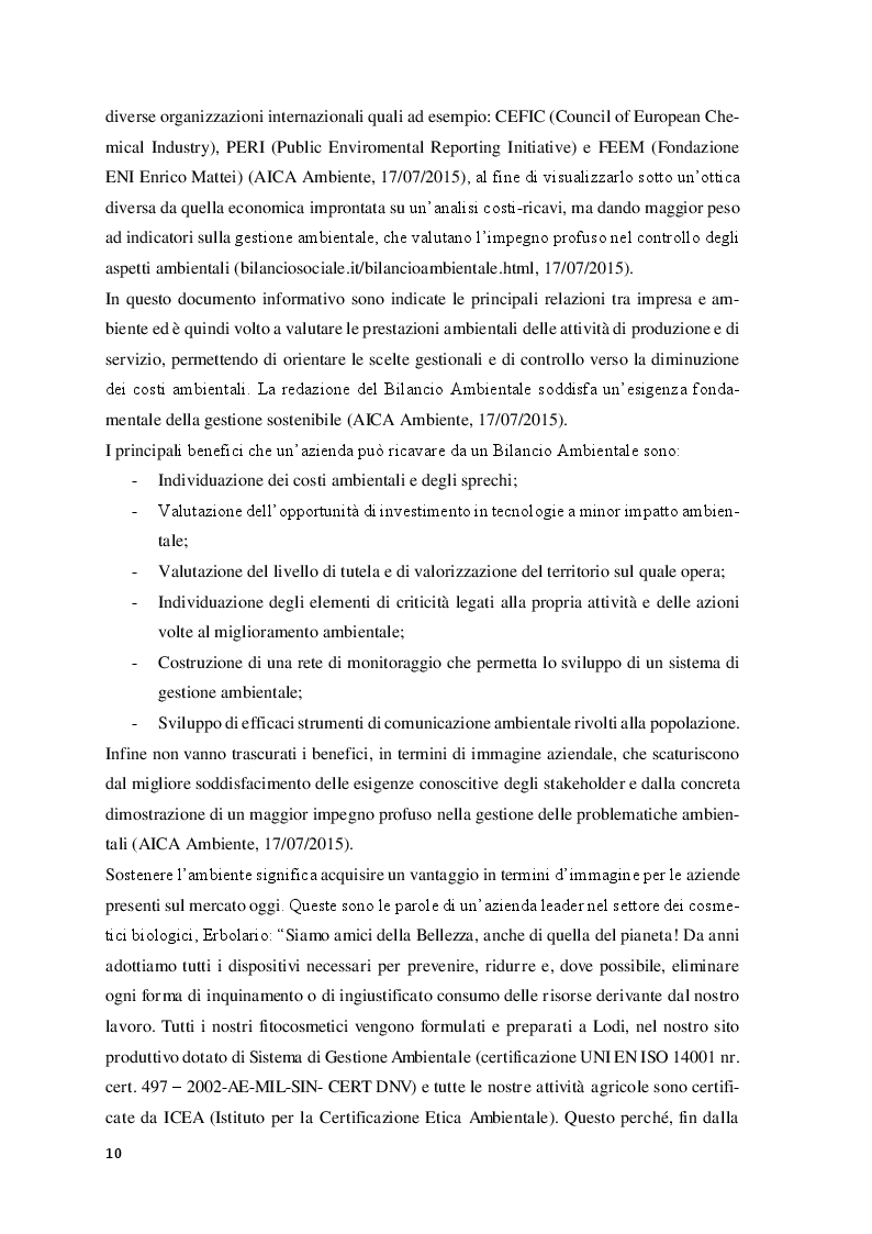 Estratto dalla tesi: Scelta biologica e performance aziendali nel settore cosmetico