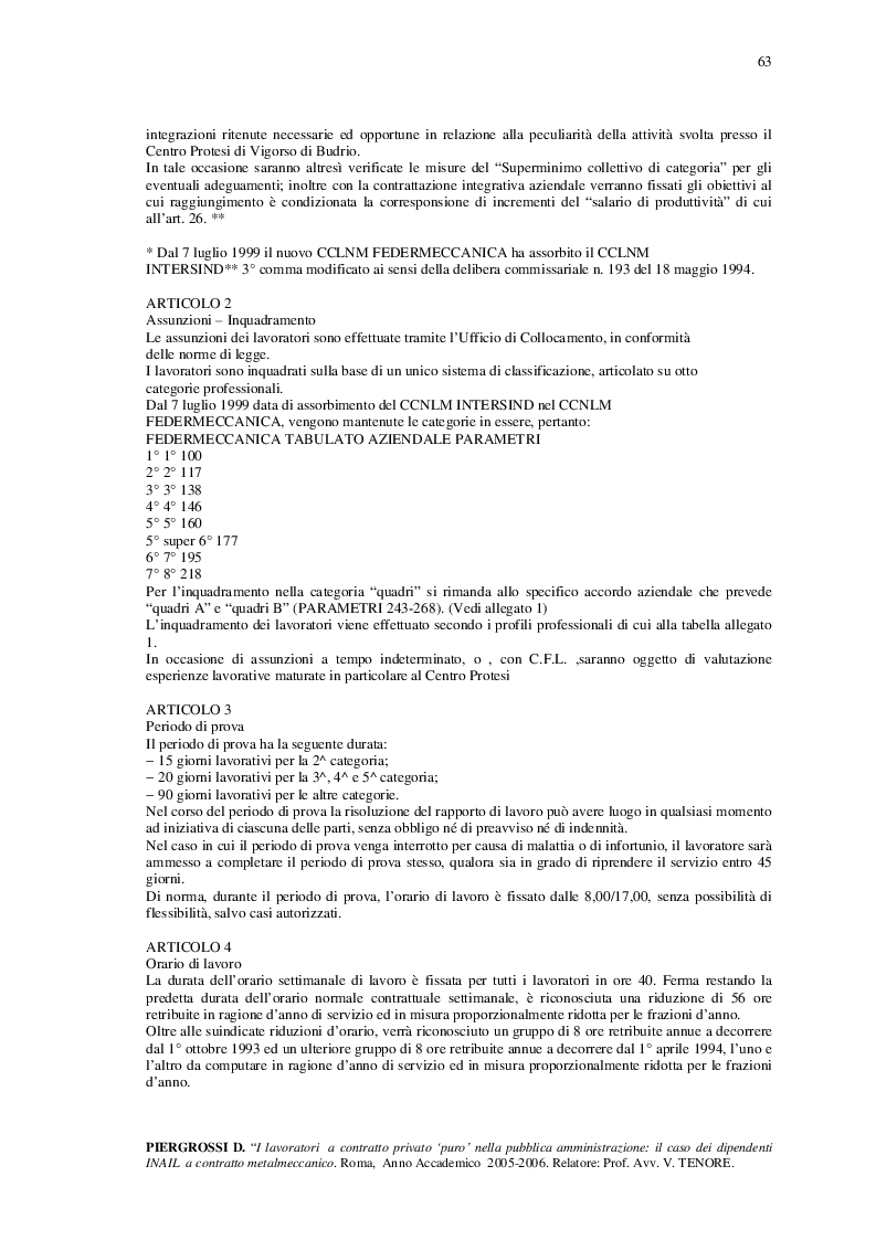 Estratto dalla tesi: I lavoratori a contratto privato 'puro' nella Pubblica Amministrazione: il caso dei dipendenti INAIL a contratto metalmeccanico.