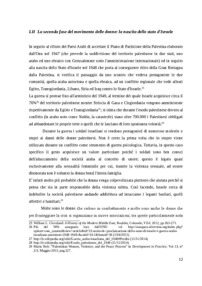Estratto dalla tesi: Donne in Palestina: l'attivismo sociale e politico dalla metà del Novecento alla prima Intifada