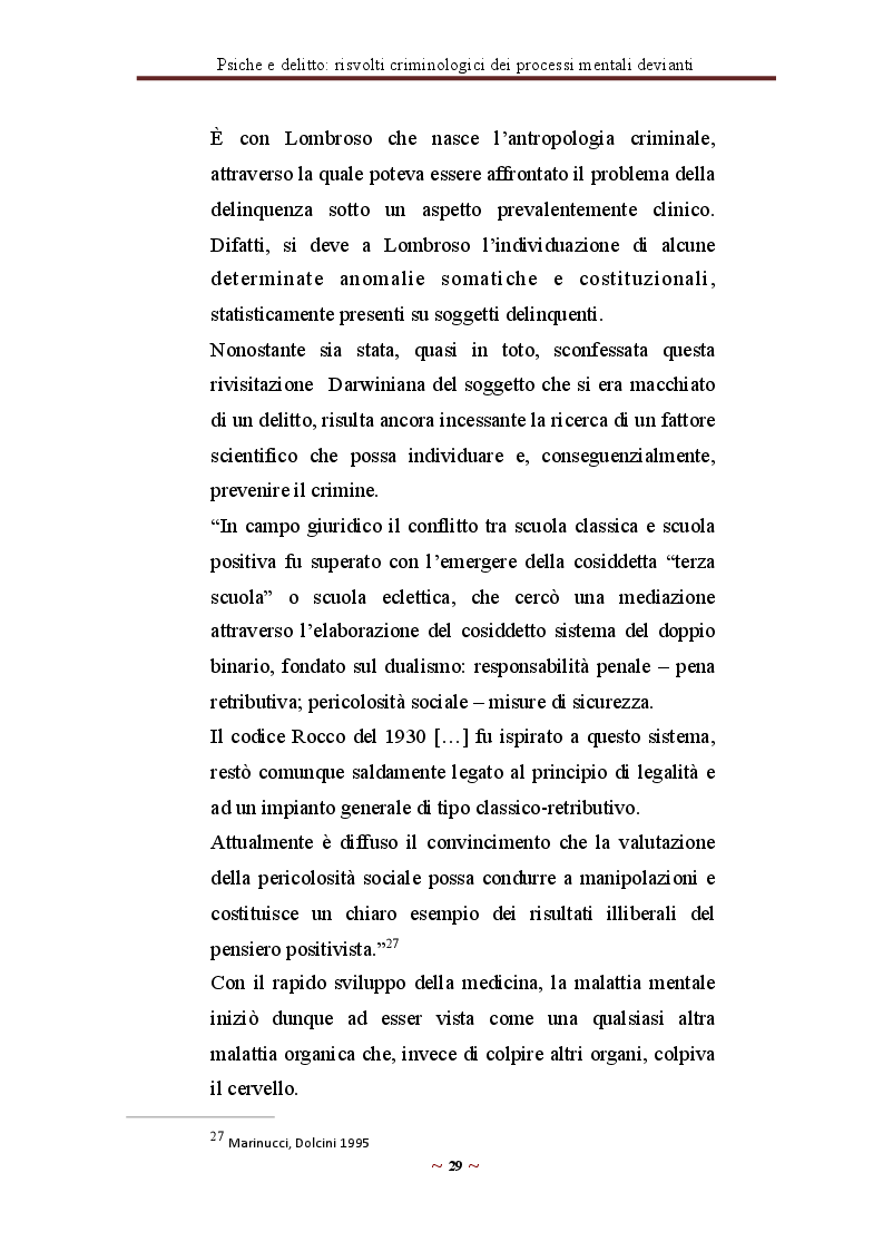 Estratto dalla tesi: Psiche e delitto: Risvolti criminologici dei processi mentali devianti