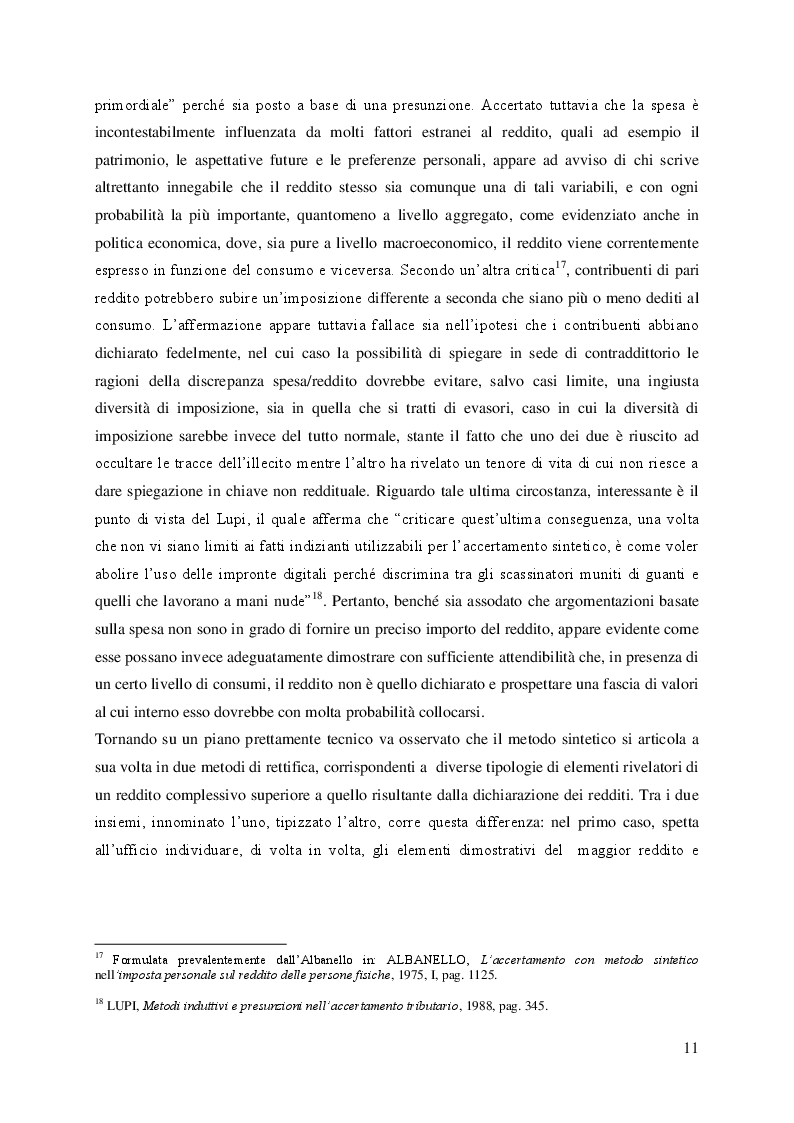 Estratto dalla tesi: Accertamento sintetico e redditometro: l'evoluzione recente della disciplina.