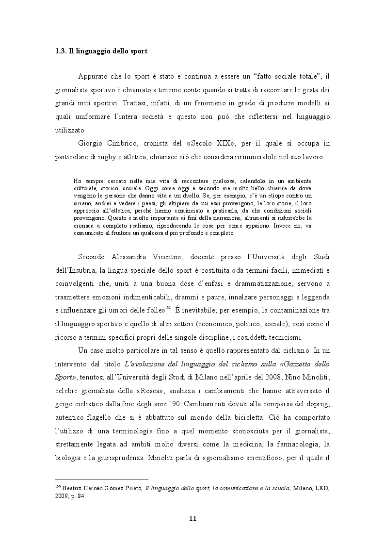 Estratto dalla tesi: La domenica sportiva, il nuovo romanzo epico