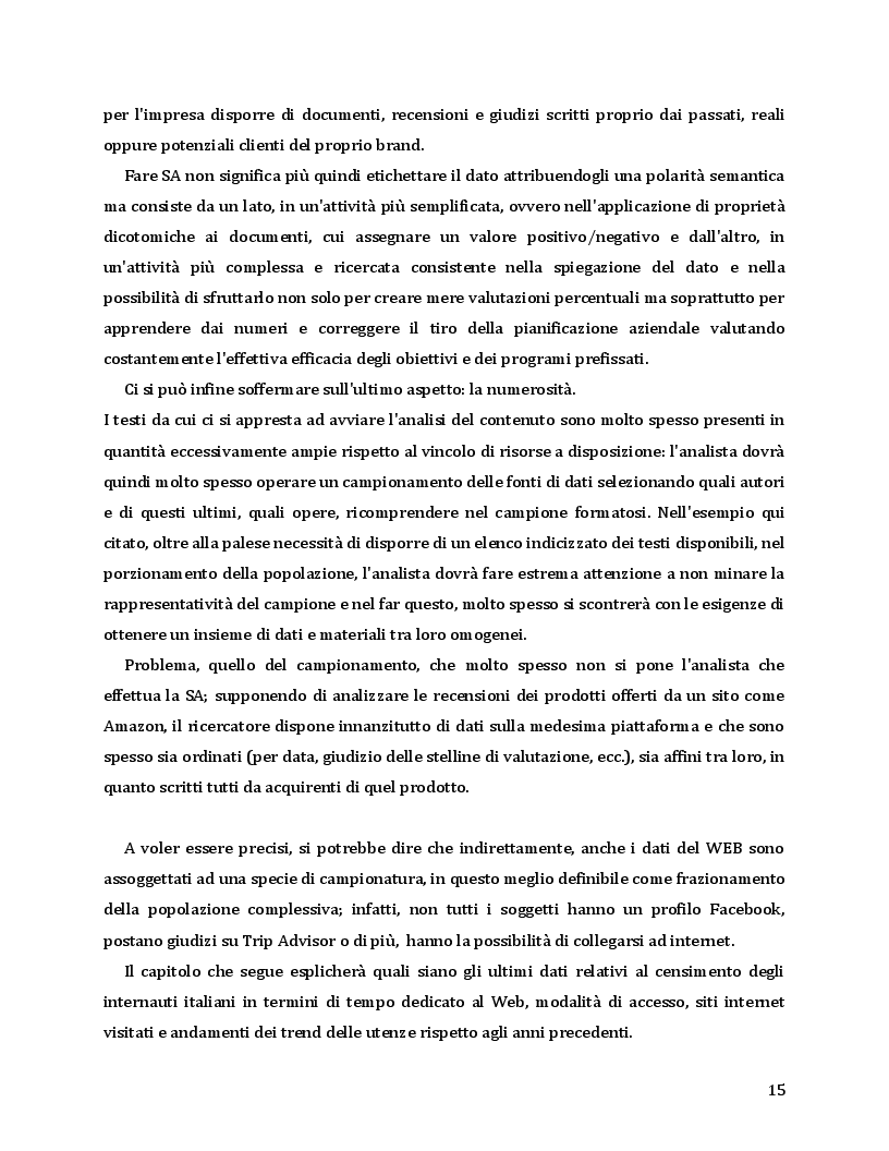Estratto dalla tesi: Sentiment Analysis - Fondamenta e Sviluppi
