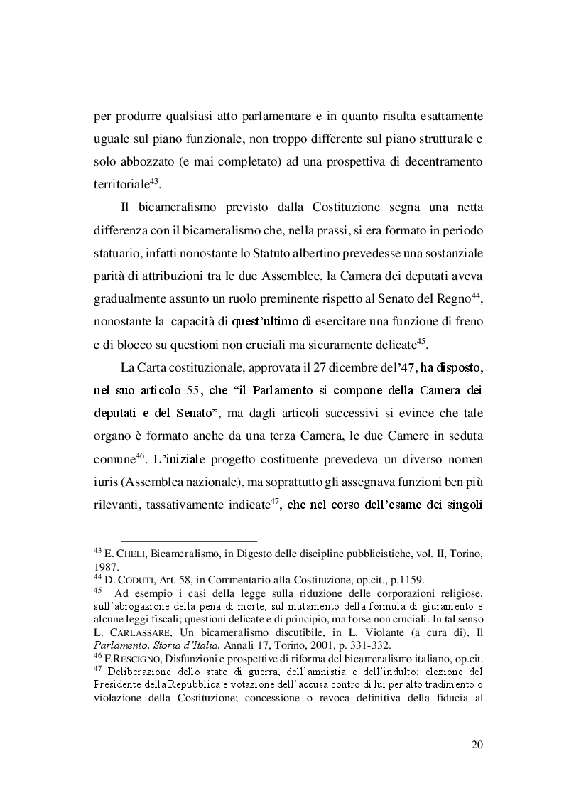 Estratto dalla tesi: Il tema della riforma del Senato dal 1948 ad oggi