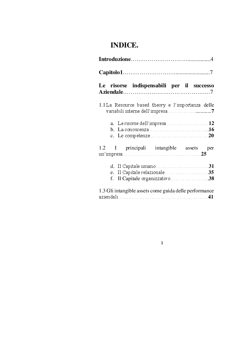 Indice della tesi: Corporate Social Responsibility e performance economico-finanziaria: una causalità inversa?, Pagina 1