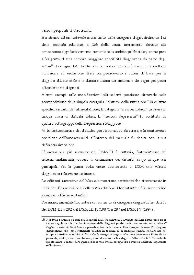 Estratto dalla tesi: Storia, gestazione e nascita del DSM 5 a trent'anni dal DSM-IV