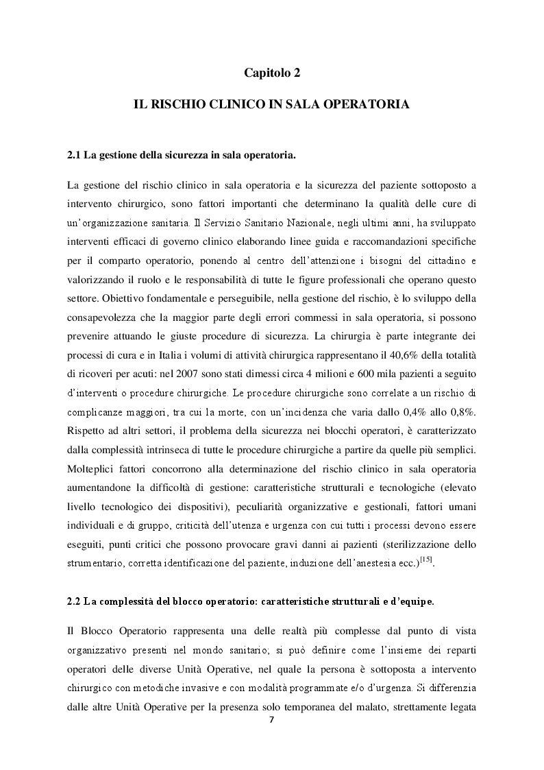 Estratto dalla tesi: Checklist: strumento efficace per la riduzione del rischio intraoperatorio? Revisione di letteratura