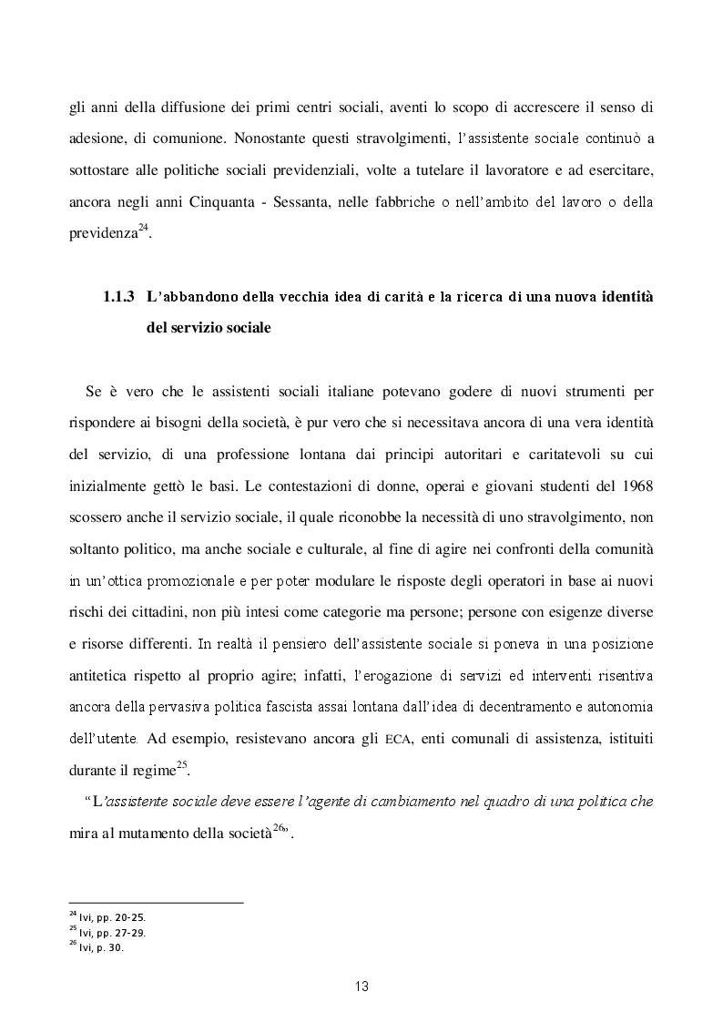 Estratto dalla tesi: La figura dell'assistente sociale tra vecchi stereotipi e nuove sfide: un percorso d'analisi