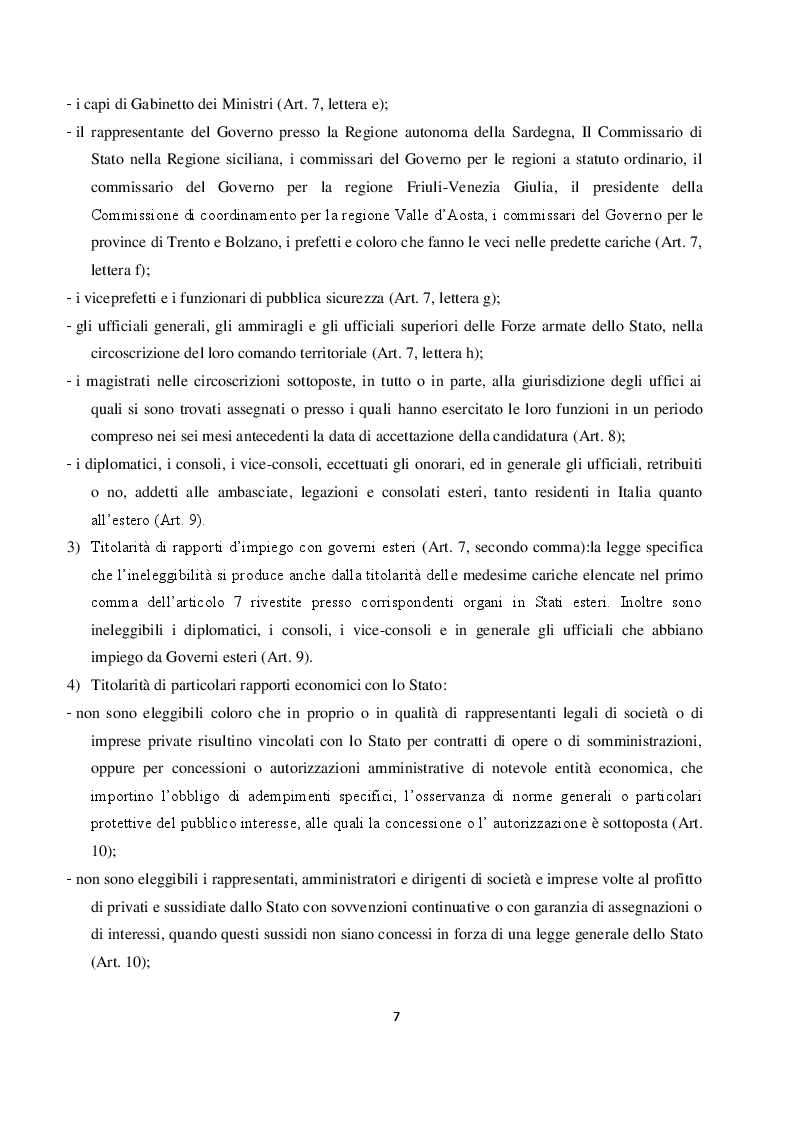 Estratto dalla tesi: L'incandidabilità parlamentare