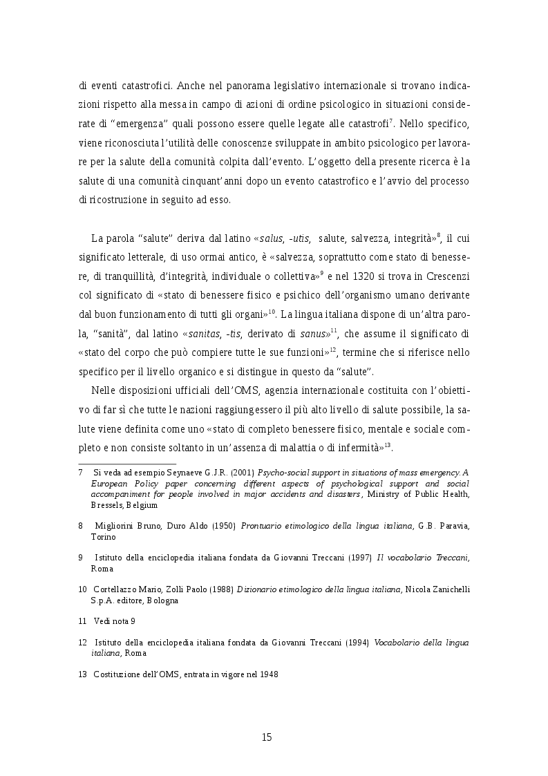 Anteprima della tesi: Longarone 1963-2013. La salute di un territorio ricostruito in seguito ad un evento catastrofico., Pagina 4