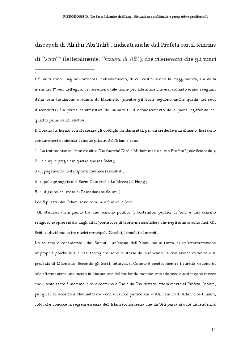 Estratto dalla tesi: Lo Stato Islamico (dell'Iraq). Situazione Conflittuale e prospettive pacificanti