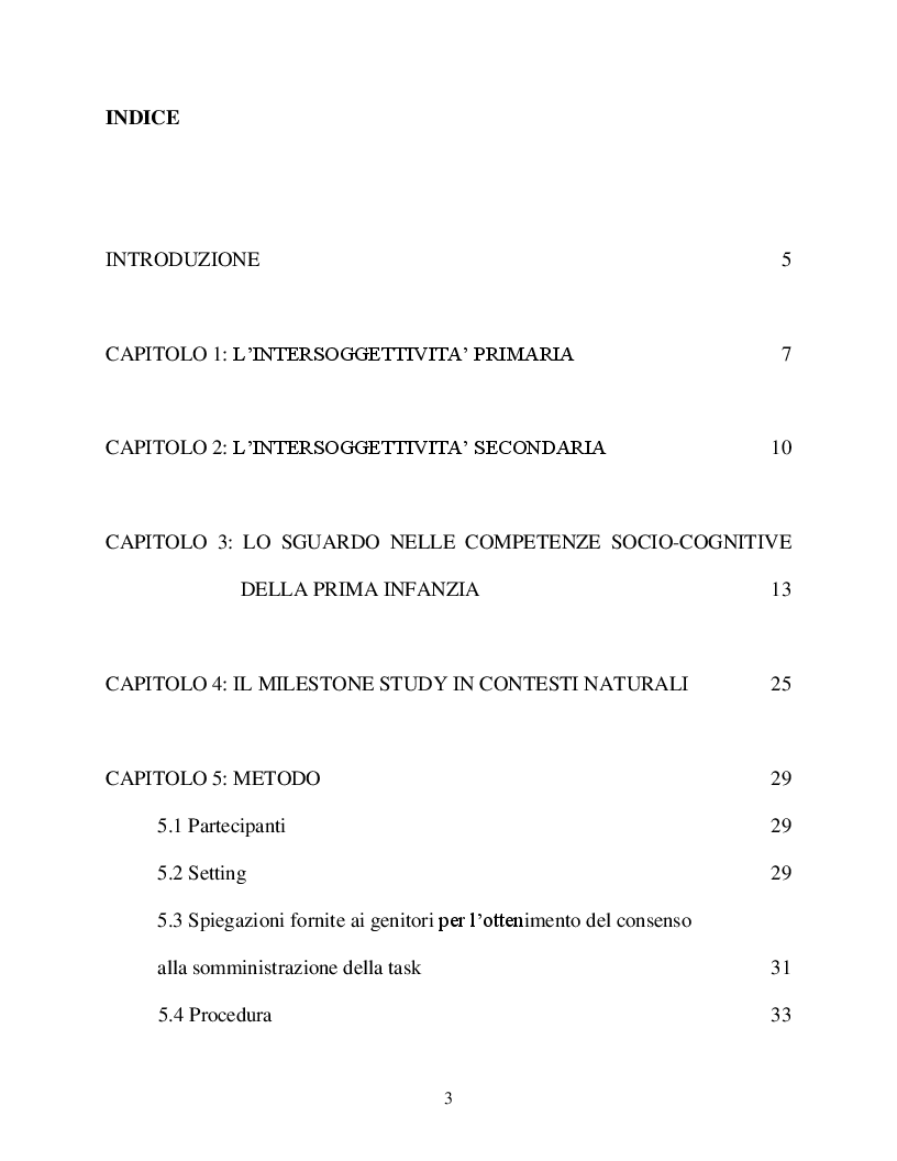 Indice della tesi: Prendimi in giro: Indizi sociali nella prima infanzia, Pagina 1
