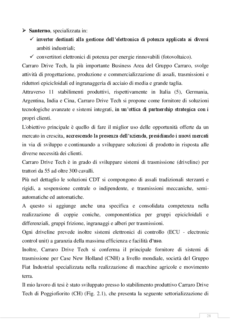 Estratto dalla tesi: Caratterizzazione statistica del processo di trattamento termico nella realizzazione di Bull Gears e analisi delle problematiche logistiche dell’azienda Carraro Drive Tech S.p.A.