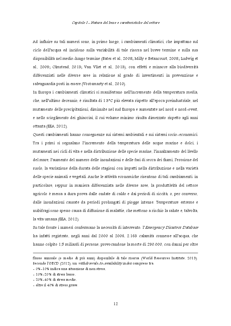 Estratto dalla tesi: Policy per il risparmio idrico: variabili ambientali ed operative che influenzano le scelte dei gestori
