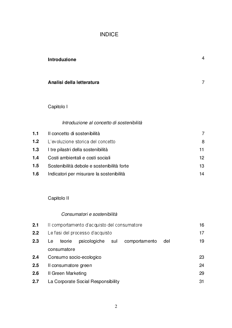 Indice della tesi: Sostenibilità: case study Ferrero S.p.a., Pagina 1