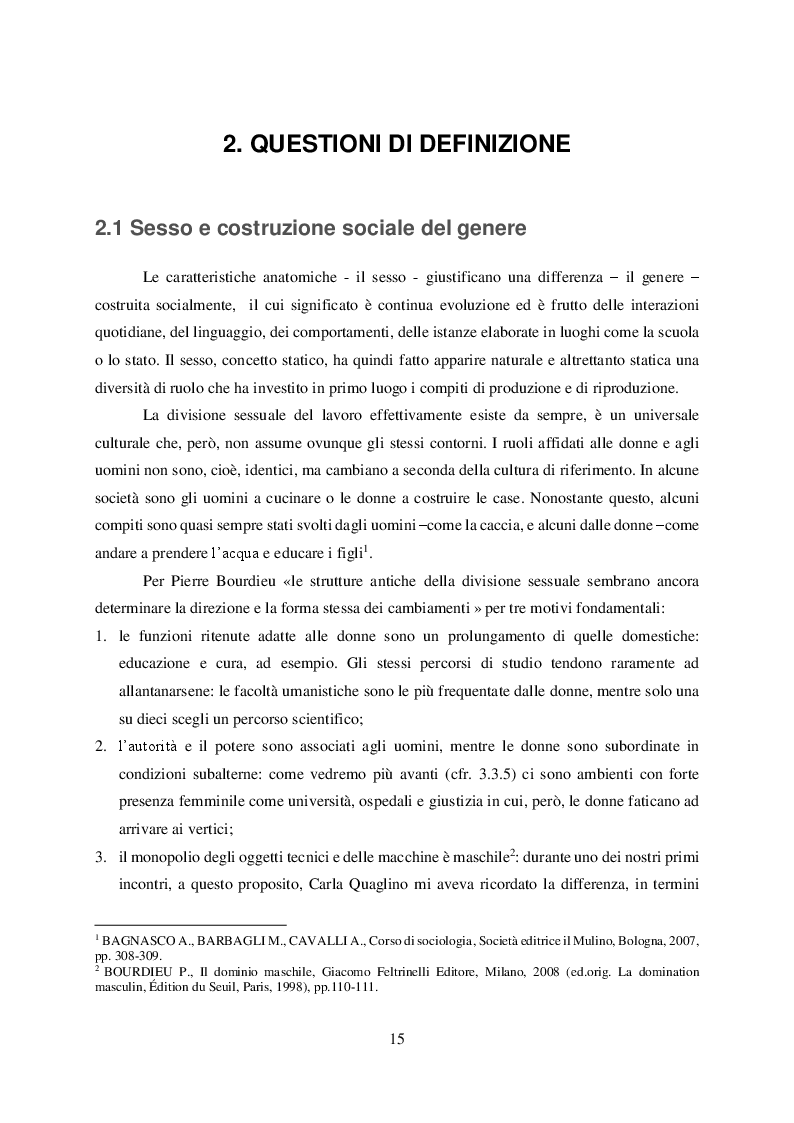 Estratto dalla tesi: Questione di genere: lavoro, maternità e politiche di conciliazione