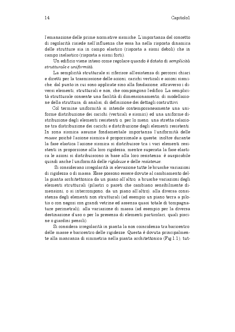 Estratto dalla tesi: Analisi Pushover multimodale adattiva per sistemi monopiano irregolari in pianta