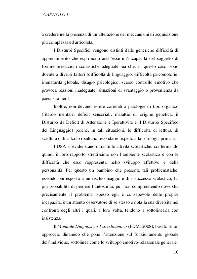 Estratto dalla tesi: I disturbi specifici dell'apprendimento