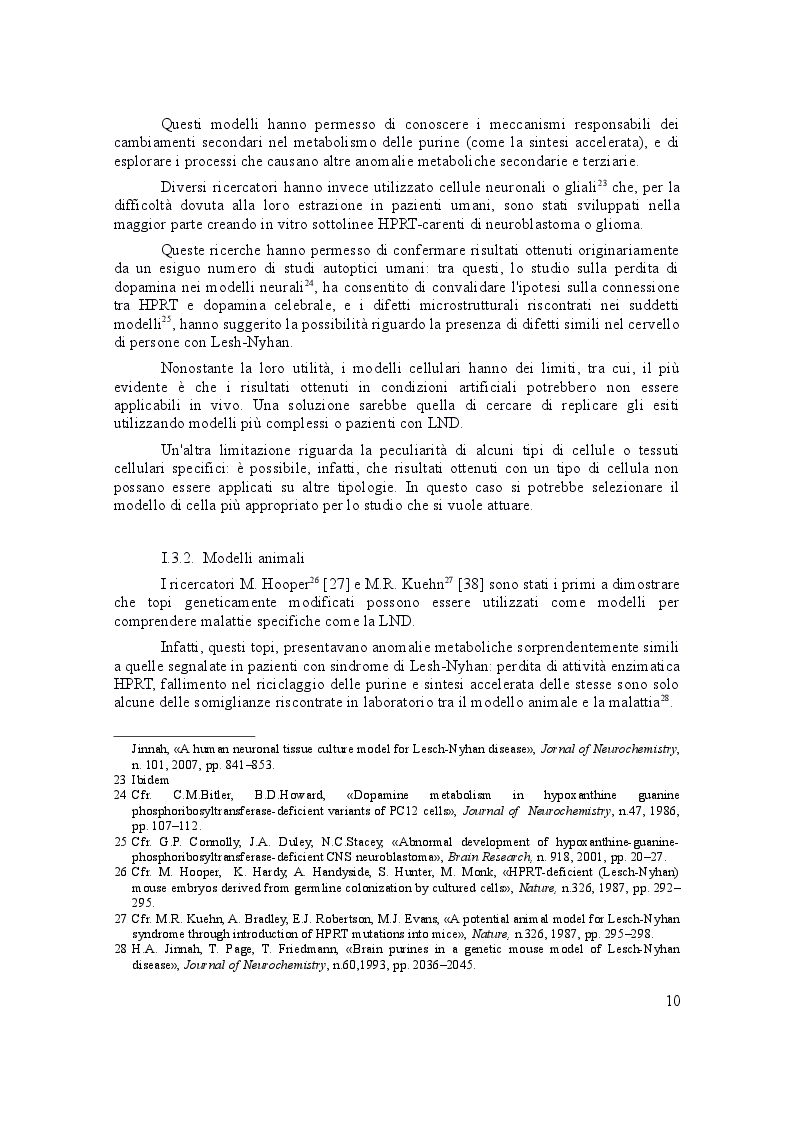 Estratto dalla tesi: La sindrome di Lesh-Nyhan