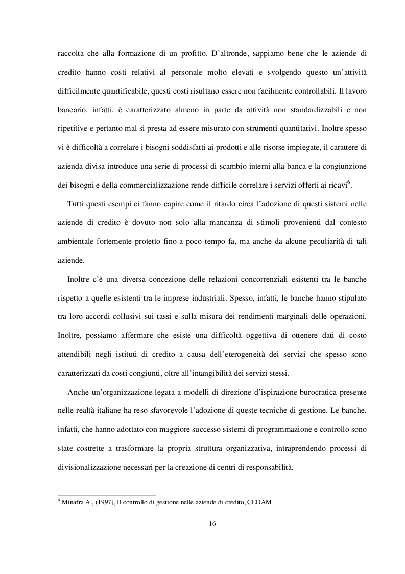 Estratto dalla tesi: Attività di programmazione e controlli interni nelle banche