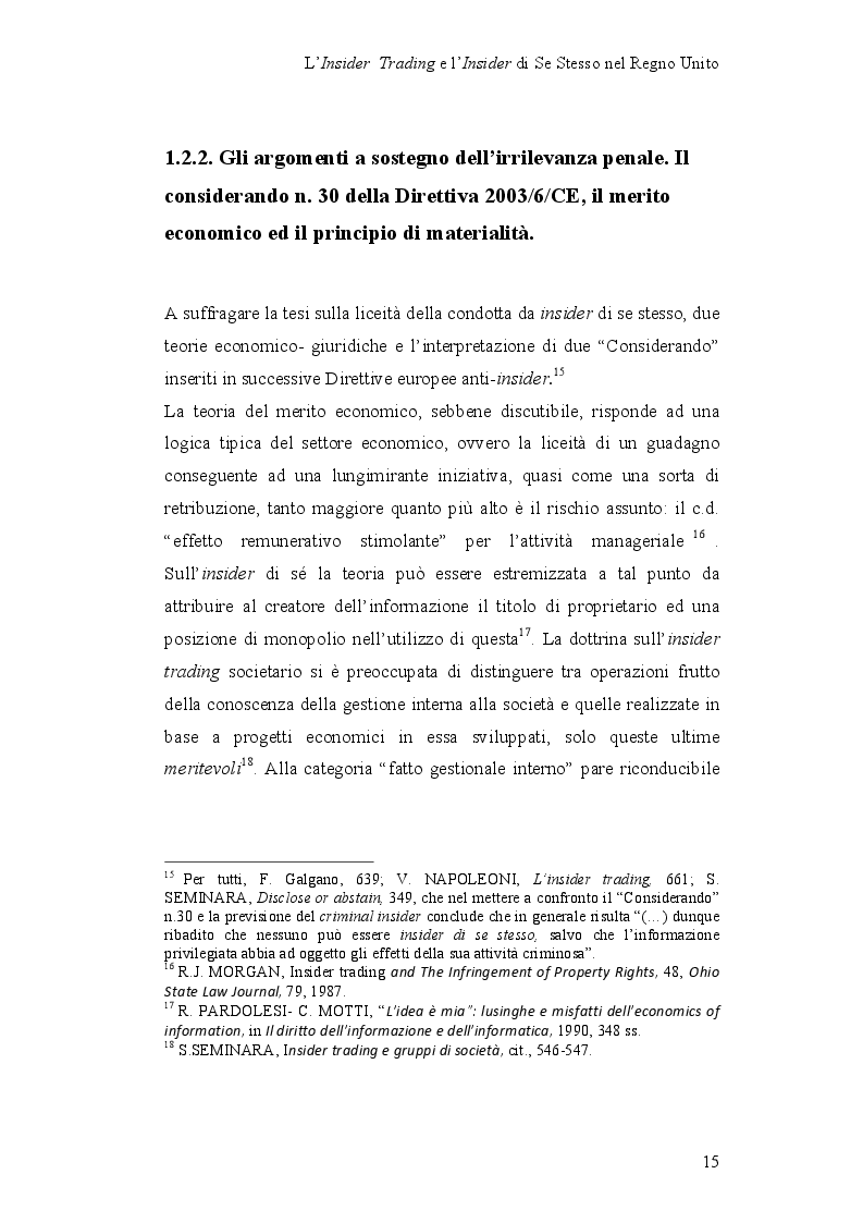 Estratto dalla tesi: L’insider trading e l’insider di se stesso nell’ordinamento del Regno Unito