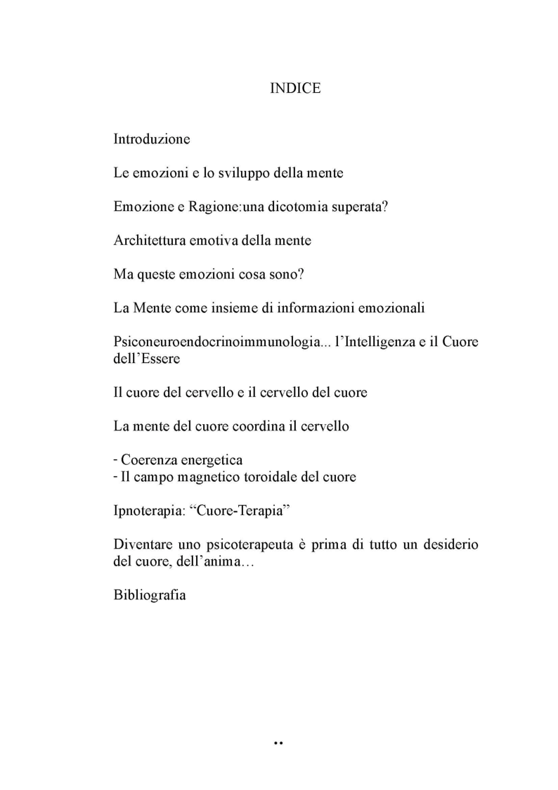 Indice della tesi: L'intelligenza del cuore, Pagina 1