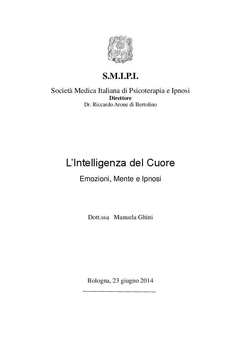 Anteprima della tesi: L'intelligenza del cuore, Pagina 1