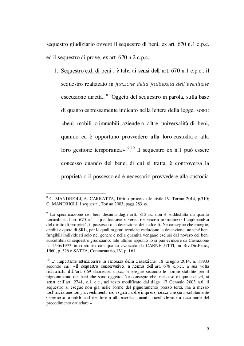Estratto dalla tesi: La conversione del sequestro conservativo in pignoramento