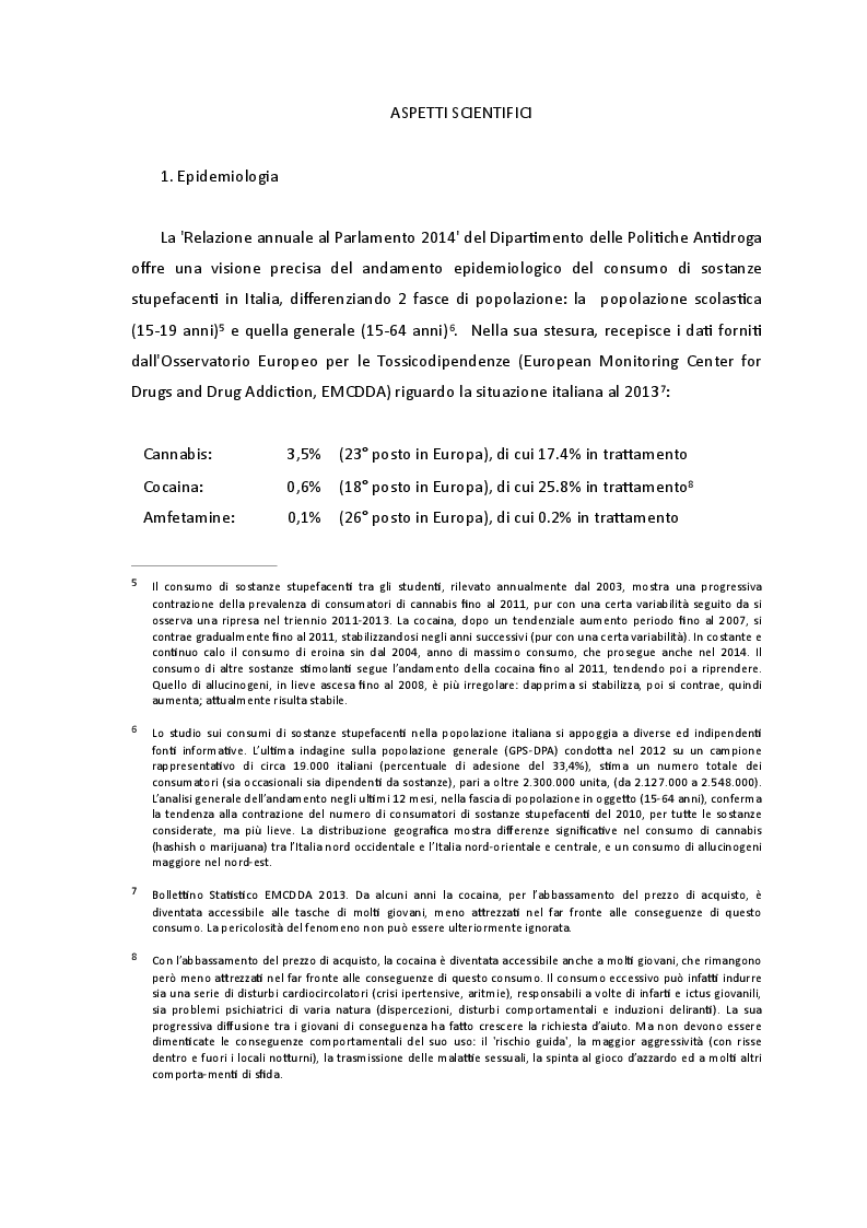 Estratto dalla tesi: L'uso di sostanze psicoattive. Fragilità, libero arbitrio, resilienza