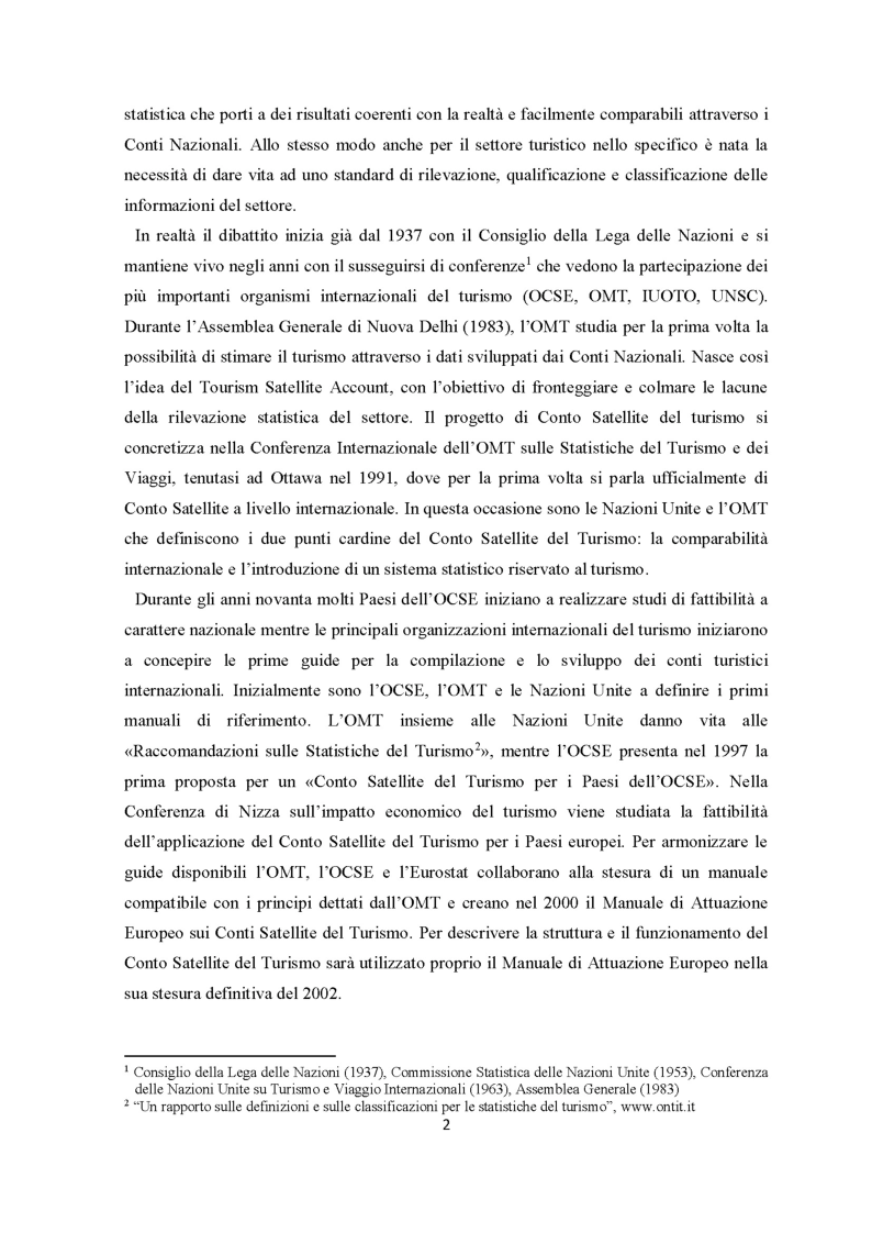 Anteprima della tesi: Il conto satellite del turismo in Italia: metodologie e prospettive, Pagina 3
