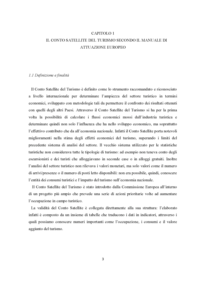 Anteprima della tesi: Il conto satellite del turismo in Italia: metodologie e prospettive, Pagina 4