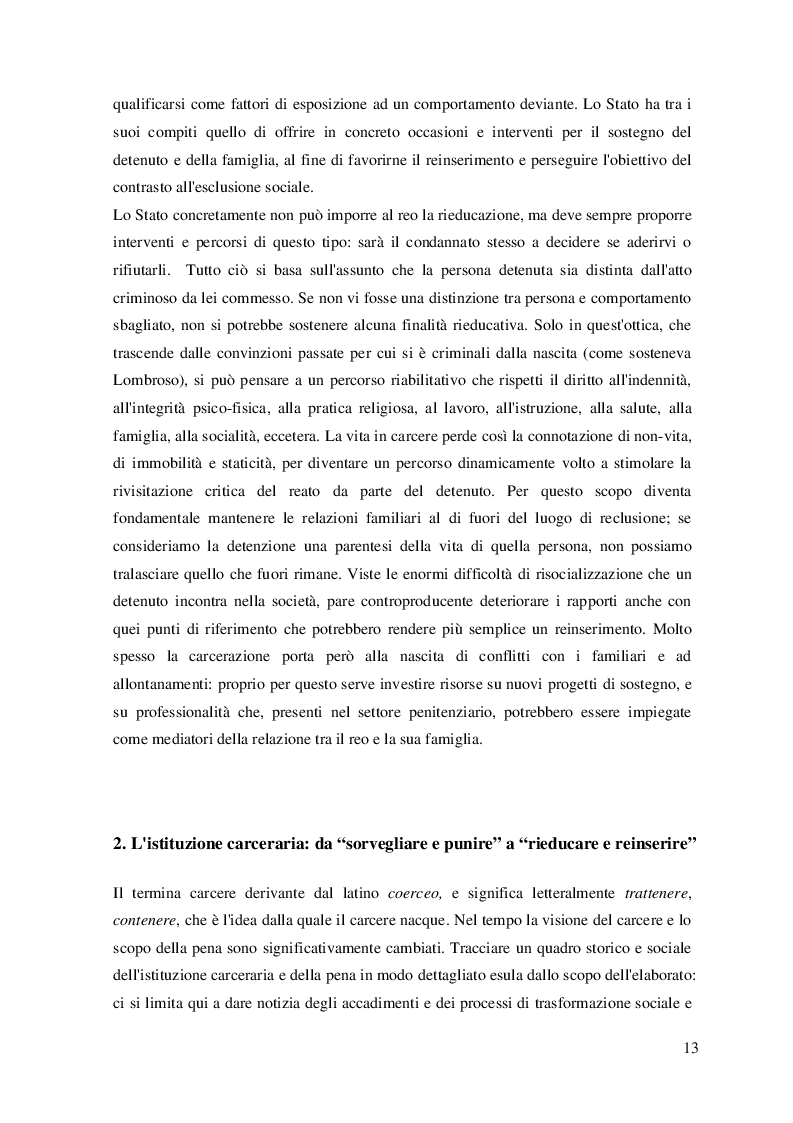Estratto dalla tesi: L’importanza di rimanere padri in carcere: come sostenere e tutelare la relazione padre-figlio durante la detenzione