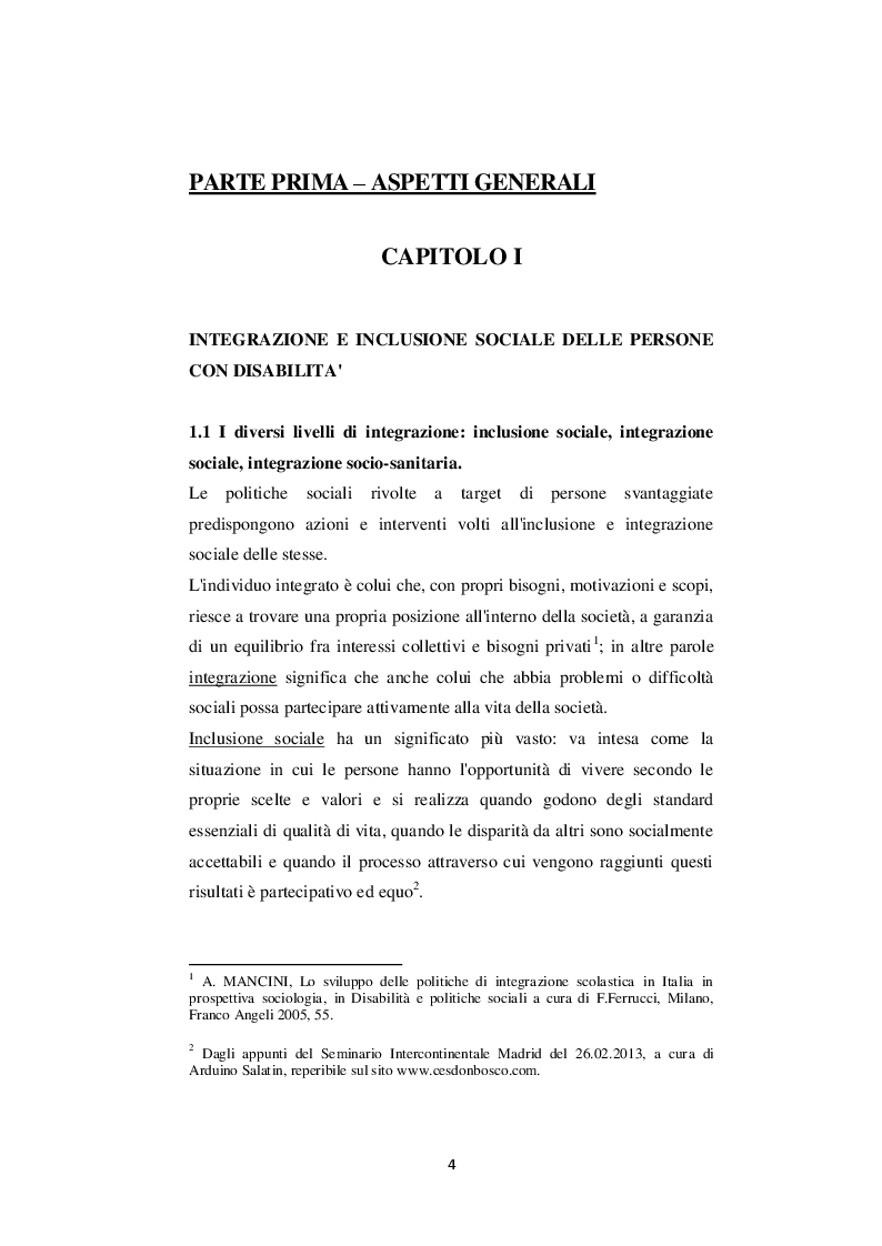 Anteprima della tesi: Inclusione sociale e integrazione socio-sanitaria della disabilità: un confronto tra casi piemontesi, Pagina 5