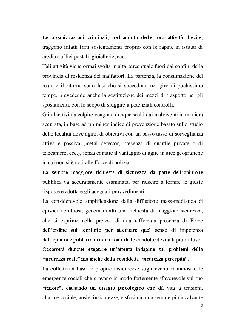 Estratto dalla tesi: La polizia di prossimità e la sicurezza percepita. Gli strumenti territoriali e comunicativi dell’Arma dei Carabinieri