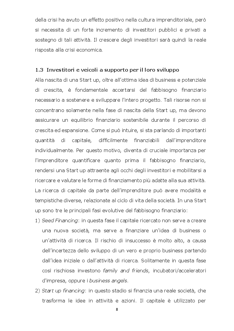 Estratto dalla tesi: Startupper e Investitori: elementi chiave per un matrimonio perfetto