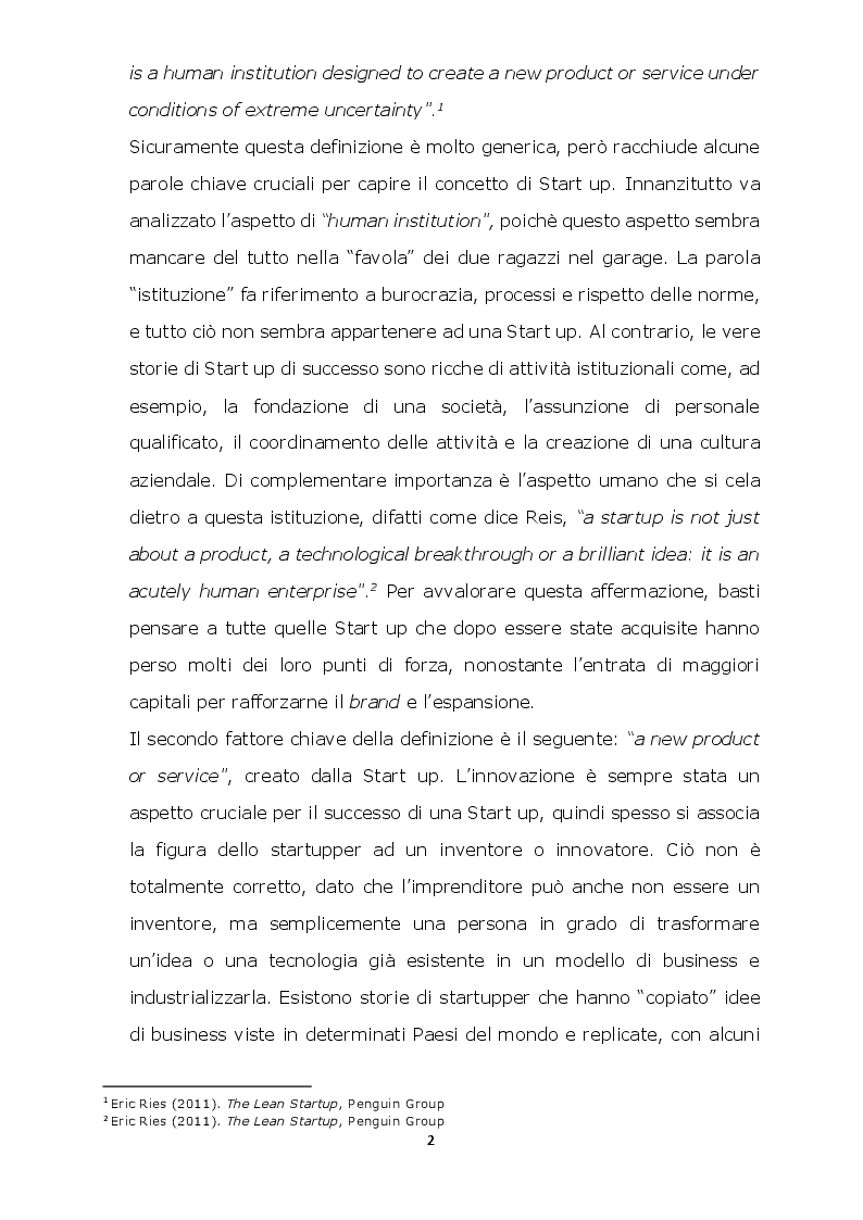 Anteprima della tesi: Startupper e Investitori: elementi chiave per un matrimonio perfetto, Pagina 4