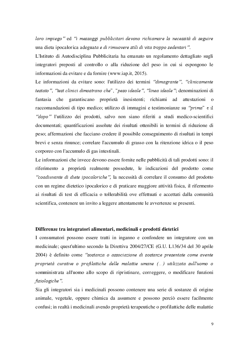 Estratto dalla tesi: Gli integratori alimentari: legislazione e classificazione