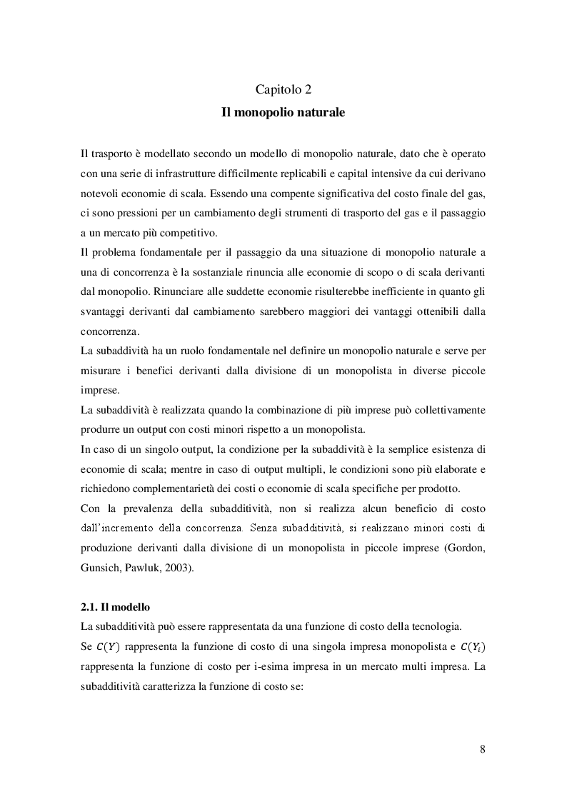 Estratto dalla tesi: Il mercato del gas naturale europeo: monopolio e liberalizzazioni