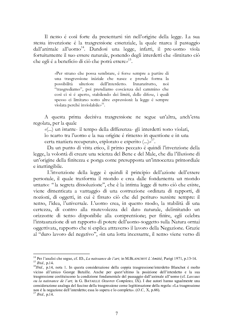 Anteprima della tesi: La legge, la letteratura e la morte. Una lettura di Maurice Blanchot, Pagina 7