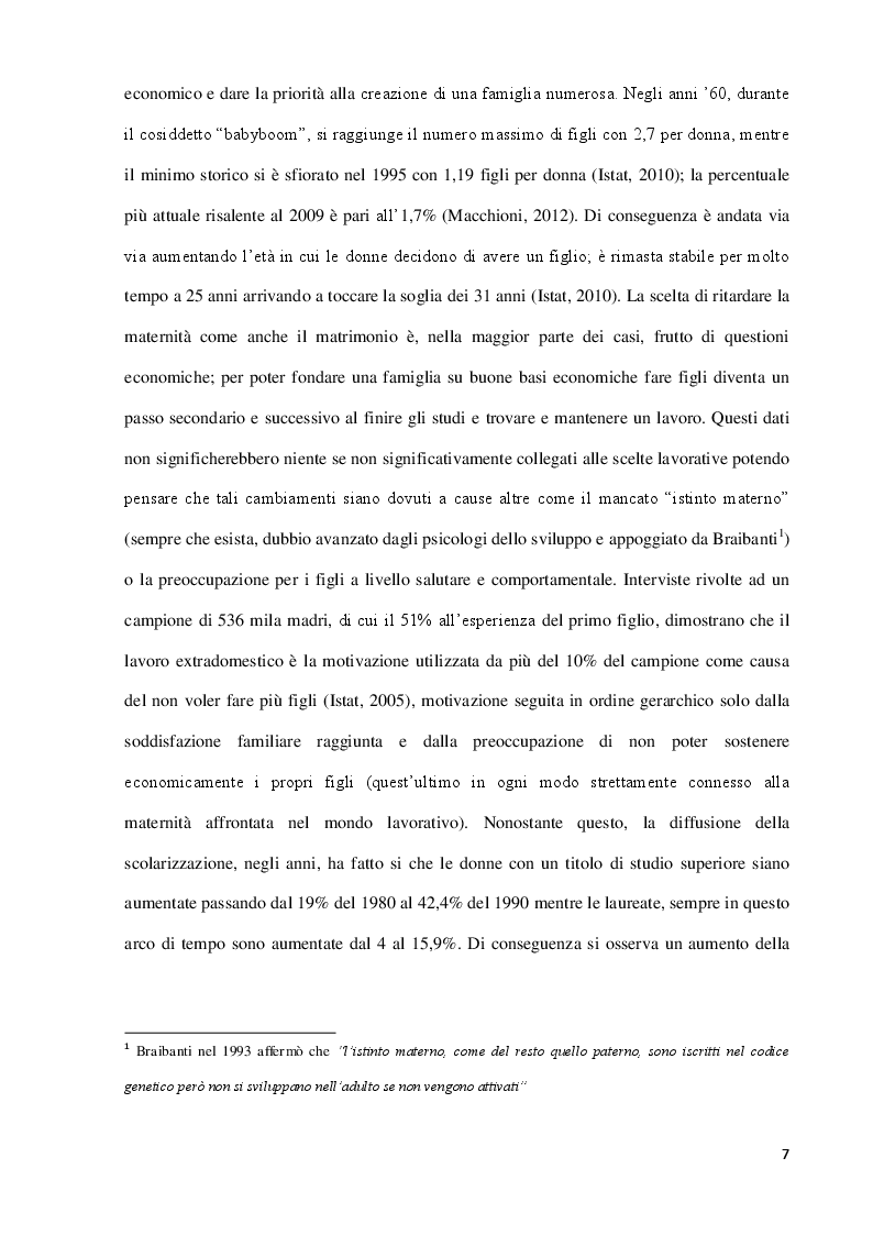 Estratto dalla tesi: La maternità nelle organizzazioni. Un approfondimento psicosociale e normativo