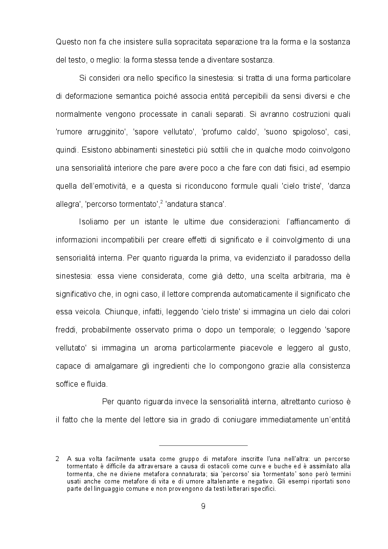 Estratto dalla tesi: Risonanze sinestetiche. Percorsi alternativi di critica letteraria